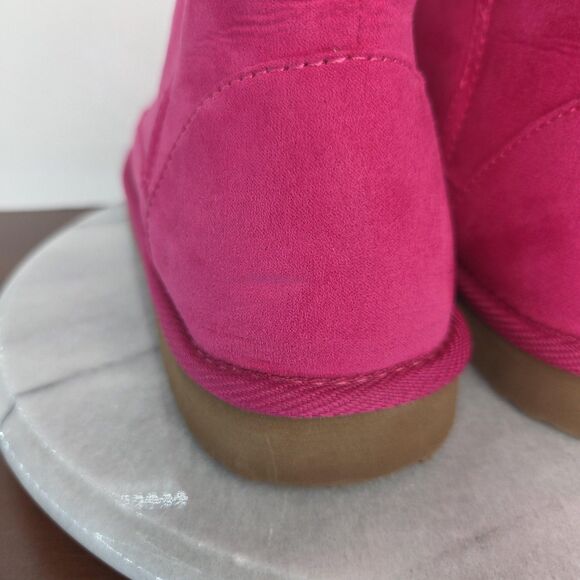 Old Navy Slippers Womens Size 8 Pink Faux Suede Sherpa Lined Indoor Outdoor - Picture 10 of 12